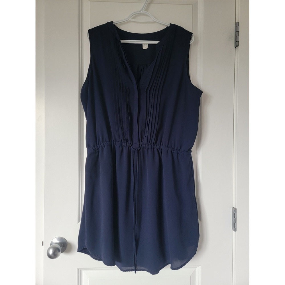 GAP‎ Navy Sleeveless Mini Dress with Pleated Front